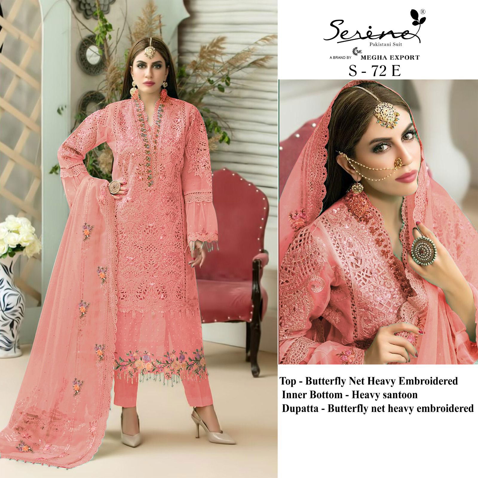 Serine S 72 E To H Designer Pakistani Suit Collection
